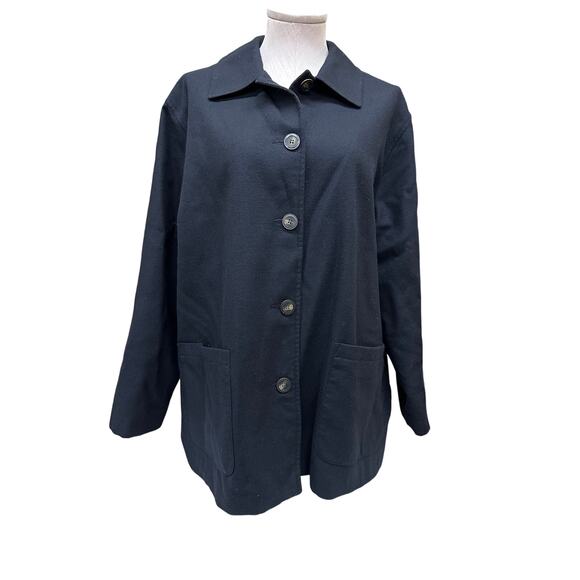 Harve Bernard Vintage Black Light Weight Wool Plus Size Coat 20 W - Picture 2 of 9